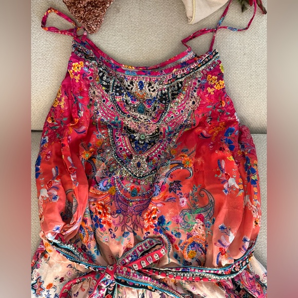 Camilla Free Love shoestring playsuit XL 100% silk - Picture 3 of 13